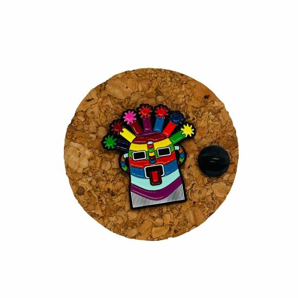 🤩Enamel Pin Mask Exotic Aya Incas Ecuador Inti Raymi Multicolor Diablo Huma New - Picture 3 of 7